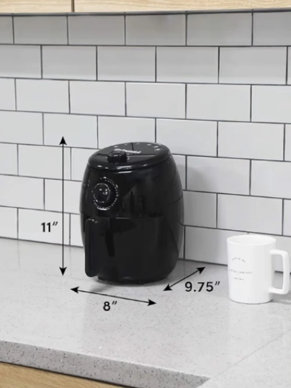 Black Air Fryer with Adjustable Timer